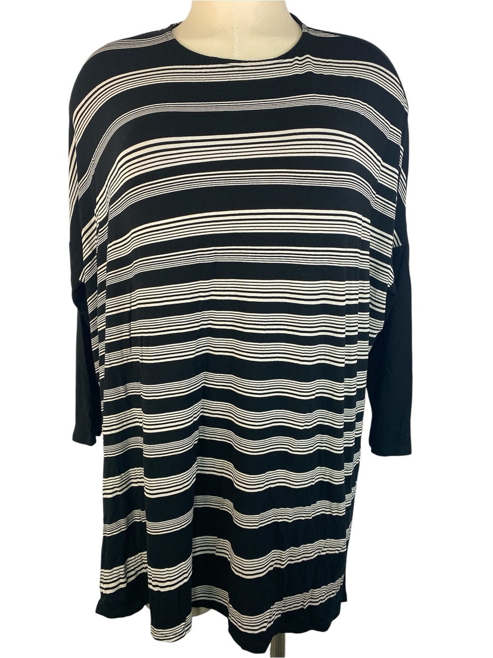 J. Jill Black & White Striped Women’s Tunic Medium